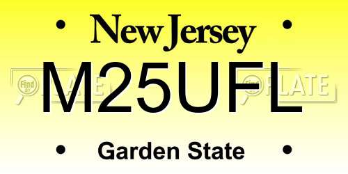 M25UFL New Jersey License Plate