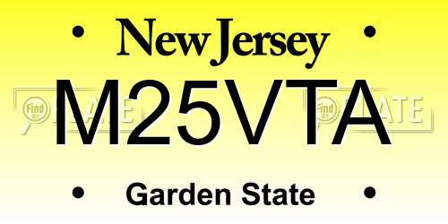 M25VTA New Jersey License Plate