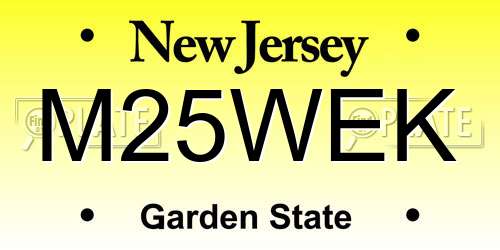M25WEK New Jersey License Plate