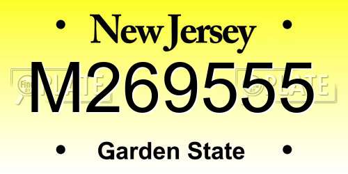 M269555 New Jersey License Plate