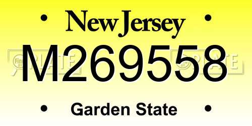 M269558 New Jersey License Plate
