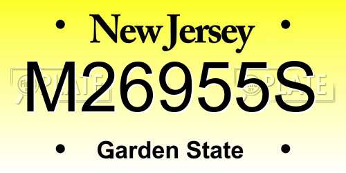M26955S New Jersey License Plate