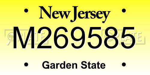 M269585 New Jersey License Plate