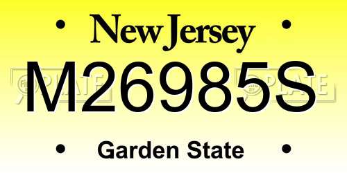 M26985S New Jersey License Plate