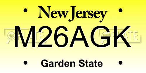 M26AGK New Jersey License Plate