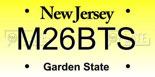 M26BTS New Jersey License Plate
