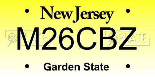 M26CBZ New Jersey License Plate