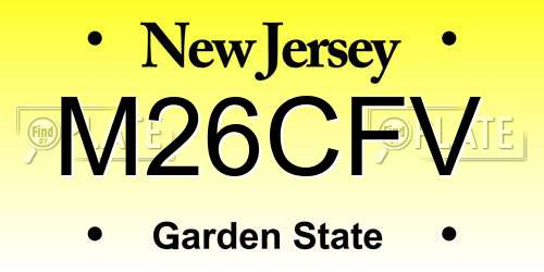 M26CFV New Jersey License Plate
