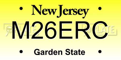 M26ERC New Jersey License Plate