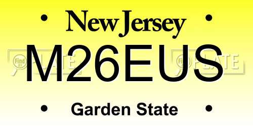 M26EUS New Jersey License Plate