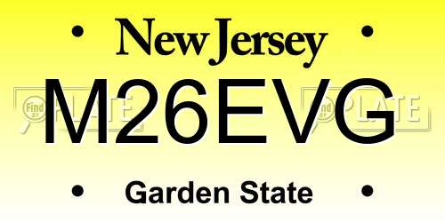 M26EVG New Jersey License Plate