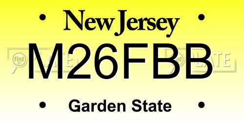 M26FBB New Jersey License Plate