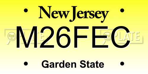 M26FEC New Jersey License Plate