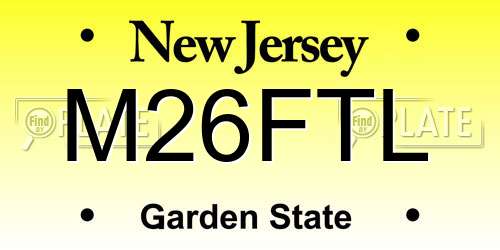 M26FTL New Jersey License Plate