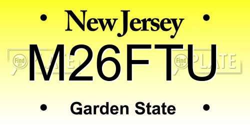 M26FTU New Jersey License Plate