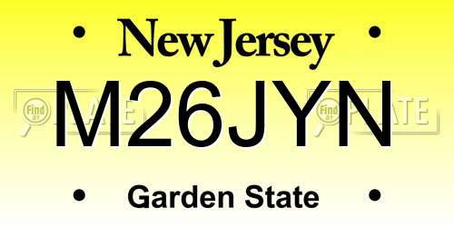 M26JYN New Jersey License Plate