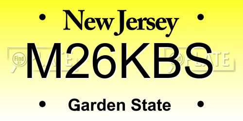 M26KBS New Jersey License Plate