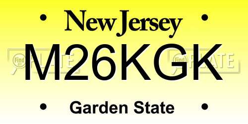 M26KGK New Jersey License Plate