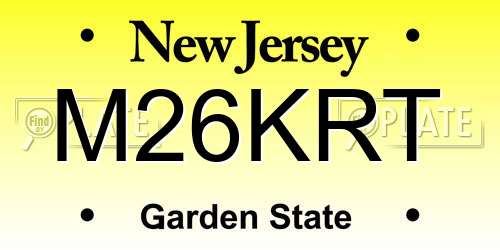 M26KRT New Jersey License Plate