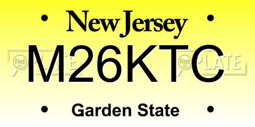 M26KTC New Jersey License Plate