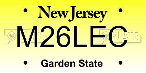 M26LEC New Jersey License Plate