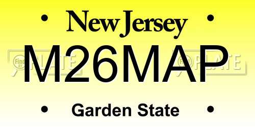 M26MAP New Jersey License Plate