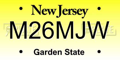 M26MJW New Jersey License Plate