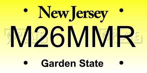 M26MMR New Jersey License Plate