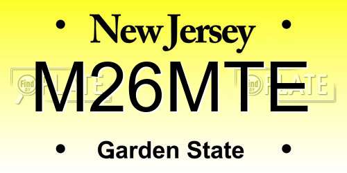 M26MTE New Jersey License Plate