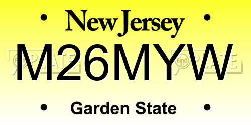 M26MYW New Jersey License Plate