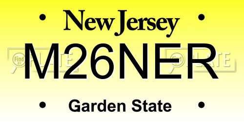 M26NER New Jersey License Plate