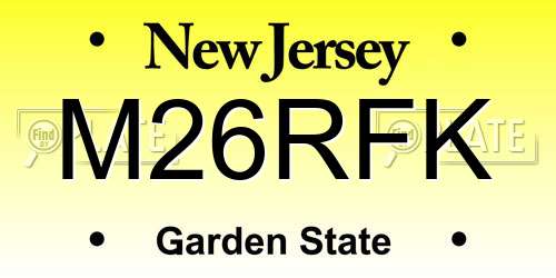 M26RFK New Jersey License Plate