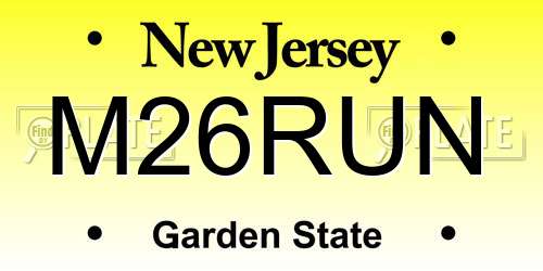 M26RUN New Jersey License Plate