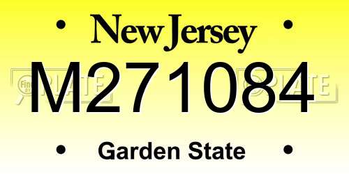M271084 New Jersey License Plate