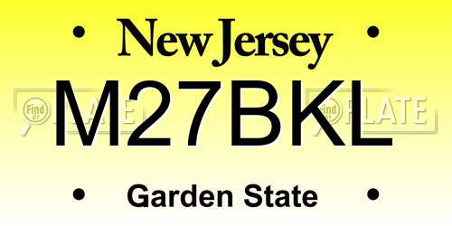M27BKL New Jersey License Plate
