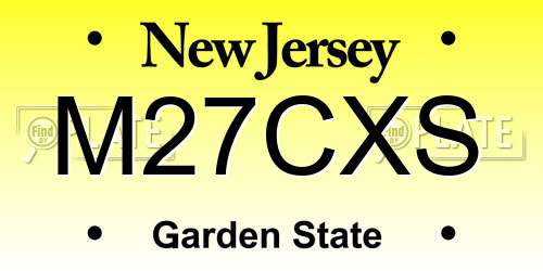 M27CXS New Jersey License Plate