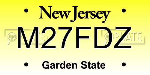 M27FDZ New Jersey License Plate