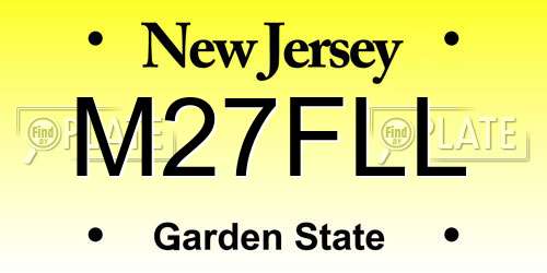 M27FLL New Jersey License Plate