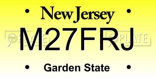 M27FRJ New Jersey License Plate