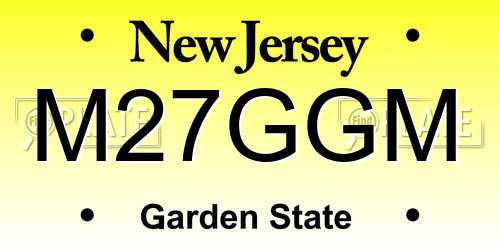 M27GGM New Jersey License Plate