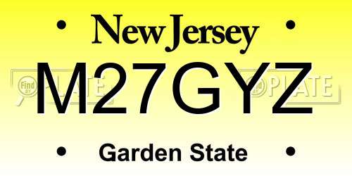 M27GYZ New Jersey License Plate