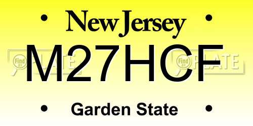 M27HCF New Jersey License Plate