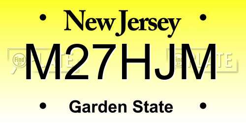 M27HJM New Jersey License Plate