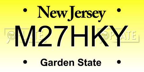 M27HKY New Jersey License Plate