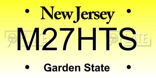 M27HTS New Jersey License Plate