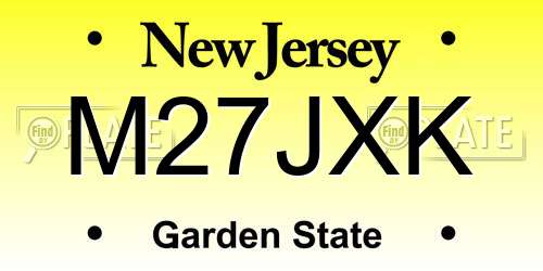 M27JXK New Jersey License Plate
