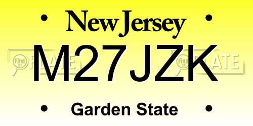M27JZK New Jersey License Plate