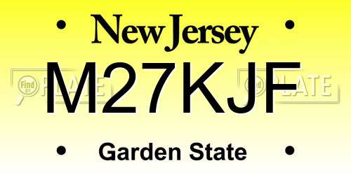 M27KJF New Jersey License Plate