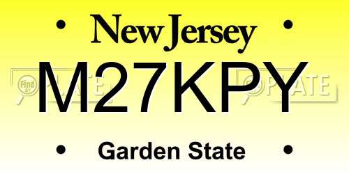 M27KPY New Jersey License Plate