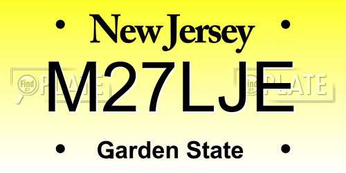 M27LJE New Jersey License Plate